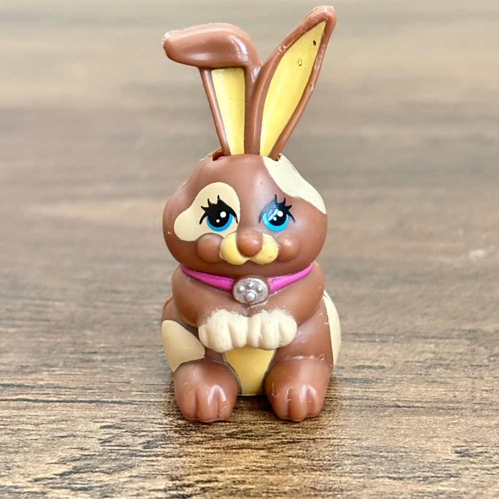 VINTAGE Kenner Littlest Pet Shop Snuggle Bunny Brown Tan Toy 1992 LPS Ears Move